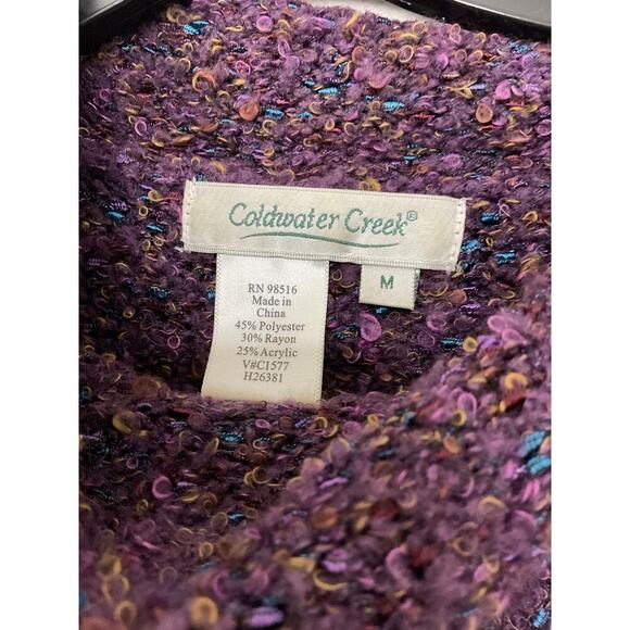 Coldwater Creek Purple Speckled Turtleneck Womens Sweater Sz Medium Cottagecore - Picture 4 of 5